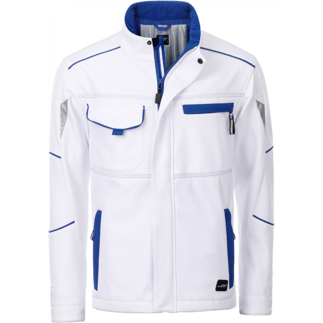 Winter Softshell Jacke COLOR | bis 6XL, Farben: white/royal