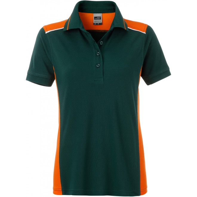 Damen Piqué Polo COLOR | bis 4XL | Mischgewebe, Farben: dark green/orange