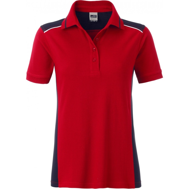 Damen Piqué Polo COLOR | bis 4XL | Mischgewebe, Farben: red/navy