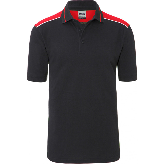 Herren Piqué Polo COLOR | bis 6XL | Mischgewebe, Farben: carbon/red