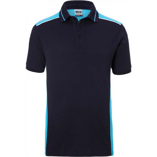 Herren Piqué Polo COLOR | bis 6XL | Mischgewebe, Farben: navy/turquoise