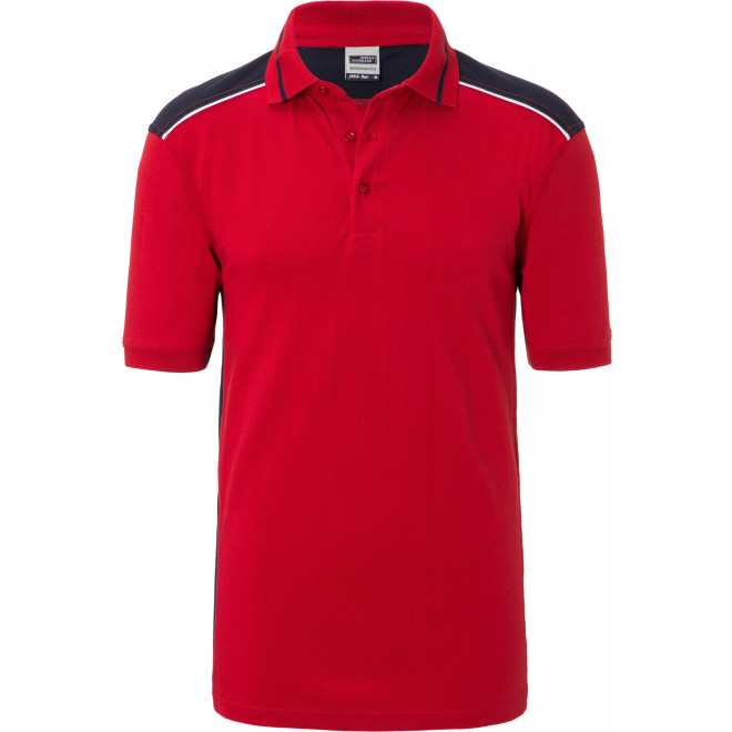 Herren Piqué Polo COLOR | bis 6XL | Mischgewebe, Farben: red/navy