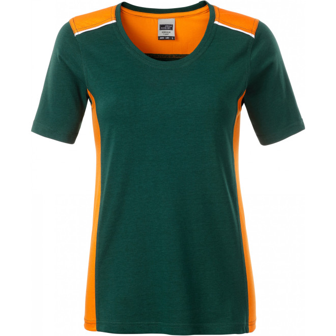 Damen T-Shirt COLOR | bis 4XL | Mischgewebe, Farben: dark green/orange