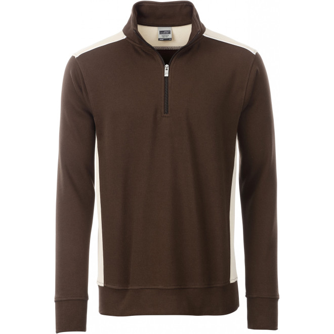 Halfzip Sweater COLOR | bis 6XL, Farben: brown/stone