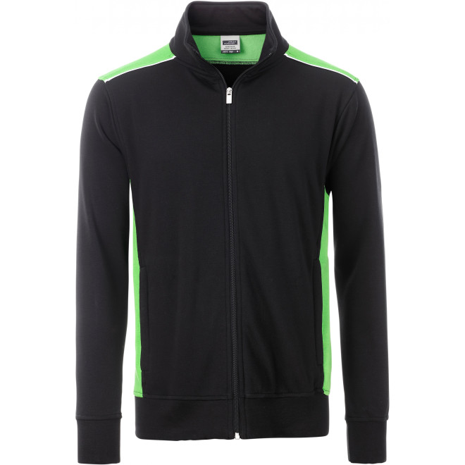 Herren Sweat Jacke COLOR | bis 6XL, Farben: black/lime
