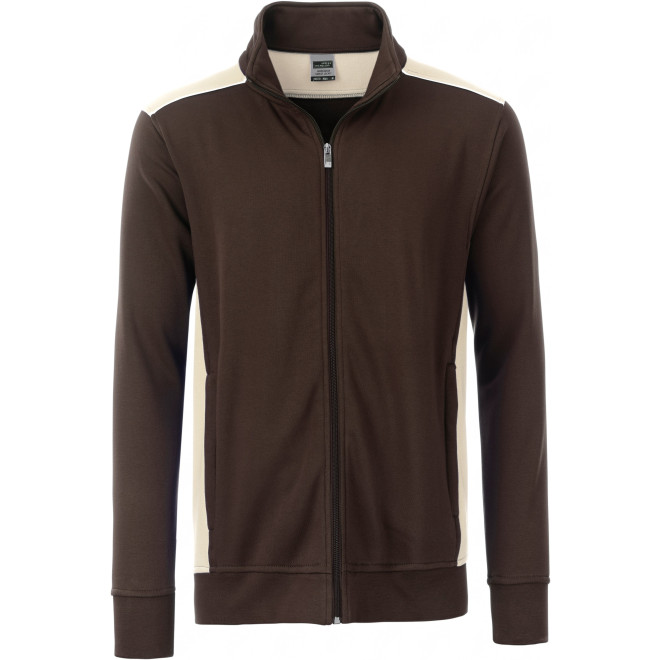 Herren Sweat Jacke COLOR | bis 6XL, Farben: brown/stone