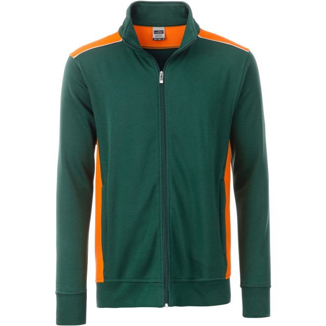 Herren Sweat Jacke COLOR | bis 6XL, Farben: dark green/orange