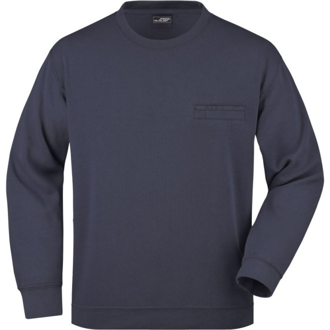 Sweater mit Brusttasche | bis 3XL, Farben: navy