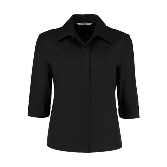 Bluse 3/4 Arm | Groessen XS - 4XL, Farben: black