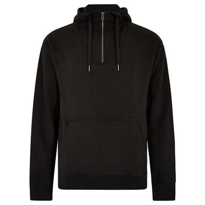 1/4 Zip Hoodie | bis 3XL, Farben: black