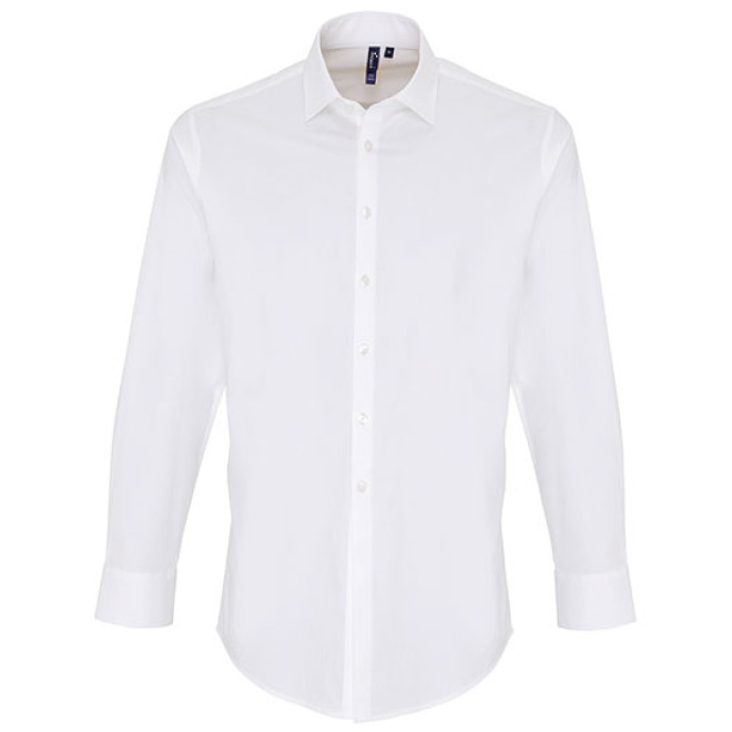 Popelin-Stretch Hemd 1/1-Arm | bis 4XL, Farben: white