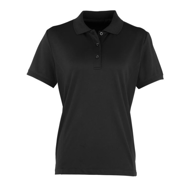 Women's Coolchecker Piqué Polo - Polyester | bis 2XL, Farben: black