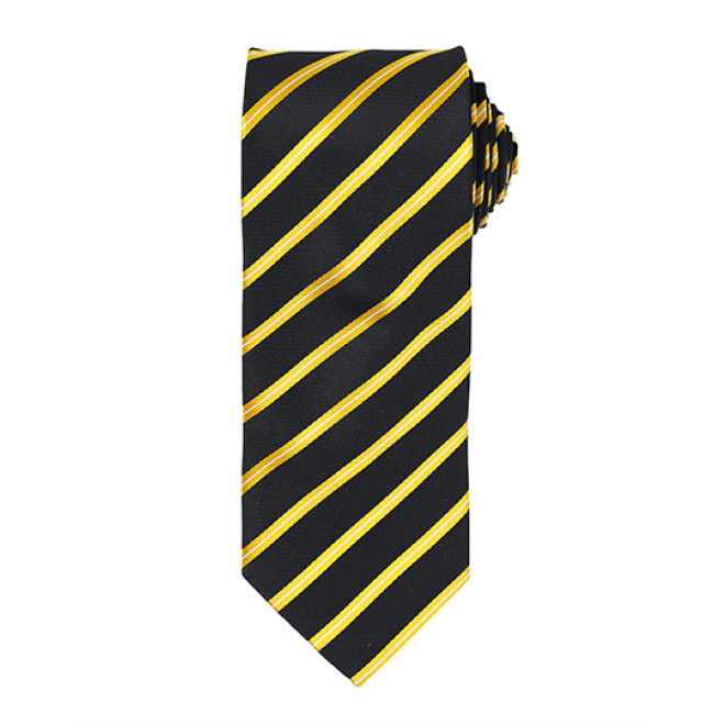 Krawatte Sports Stripe Tie | 6 Farben, Krawattenfarben Premier: schwarz-gold