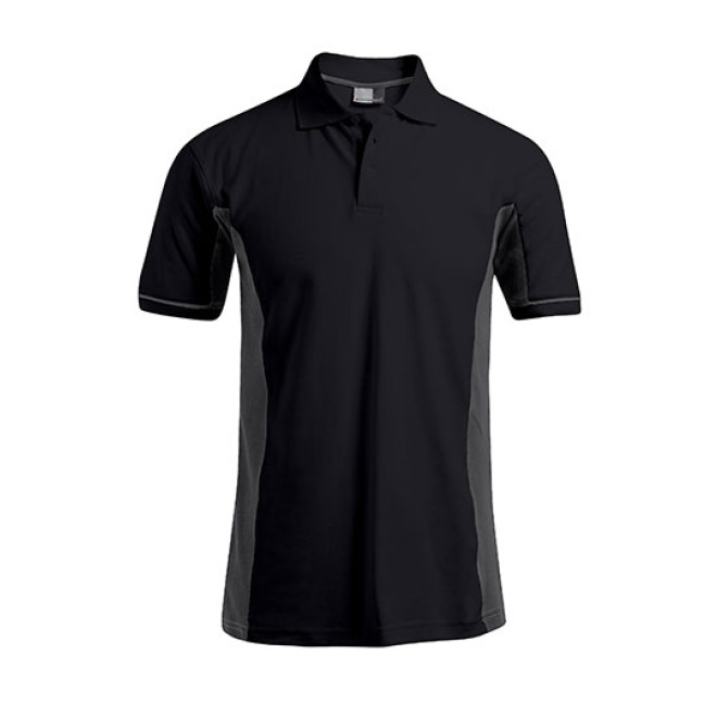 Men's Function Contrast Polo - Mischgewebe | bis 3XL, Farben: black-light grey