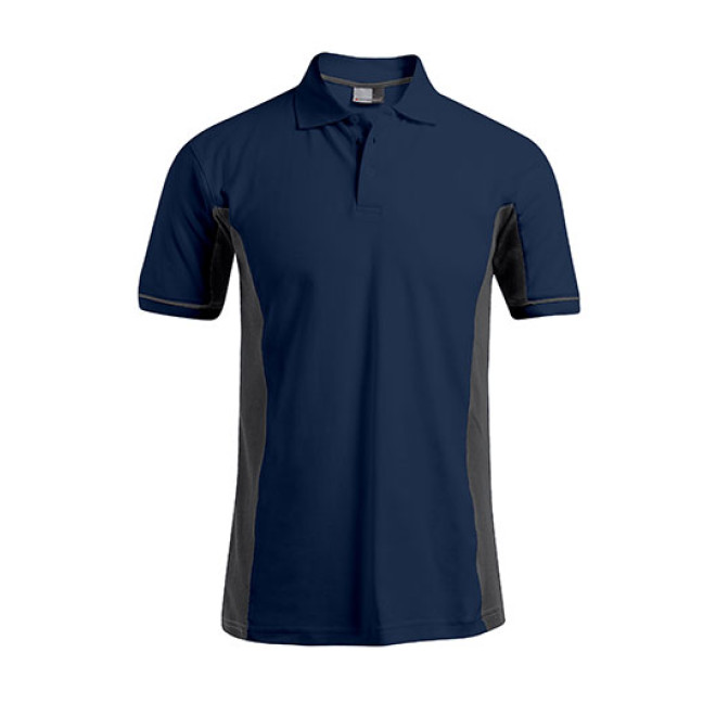 Men's Function Contrast Polo - Mischgewebe | bis 3XL, Farben: navy-light grey