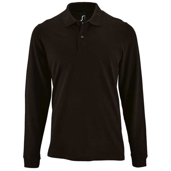 Langarm-Polo Perfect Men, 100% Baumwolle | bis 3XL, Farben: black