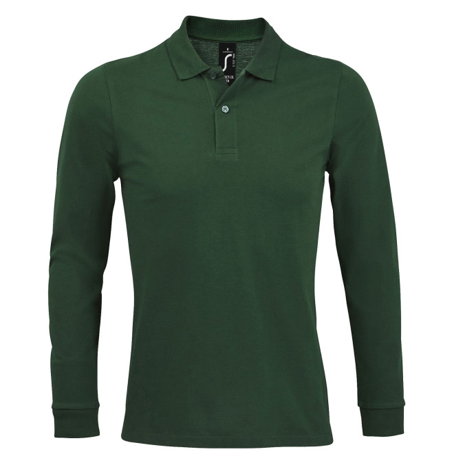 Langarm-Polo Perfect Men, 100% Baumwolle | bis 3XL, Farben: bottle green