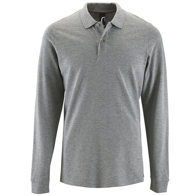Langarm-Polo Perfect Men, 100% Baumwolle | bis 3XL, Farben: grey melange