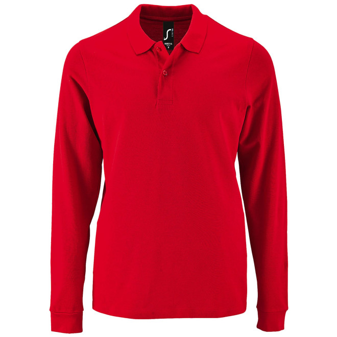 Langarm-Polo Perfect Men, 100% Baumwolle | bis 3XL, Farben: red