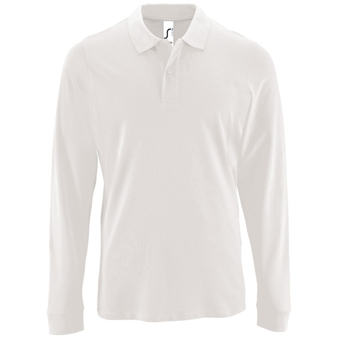 Langarm-Polo Perfect Men, 100% Baumwolle | bis 3XL, Farben: white