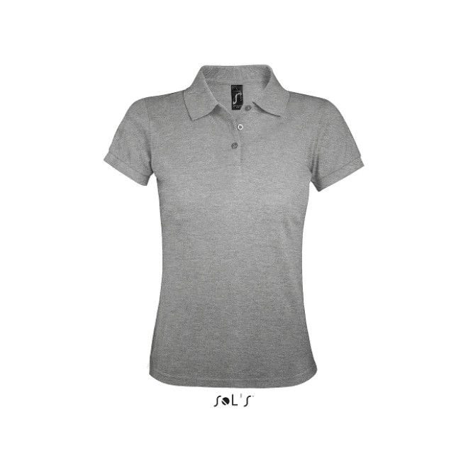 Damen Polo Prime - Mischgewebe | bis 3XL, Farben: grey melange