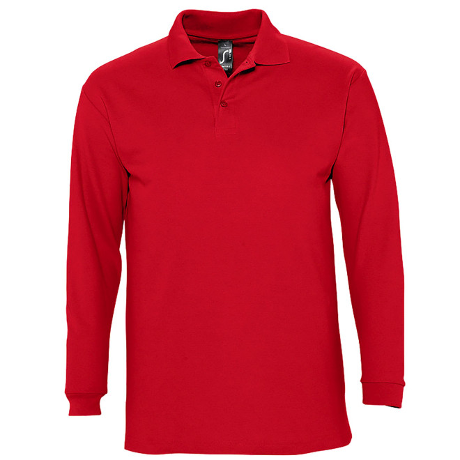 Langarm-Polo, 100% Baumwolle | bis 2XL, Farben: red