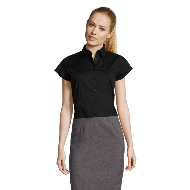 EXCESS Damen Stretch-Bluse 1/2-Arm | bis 3XL, Farben: black
