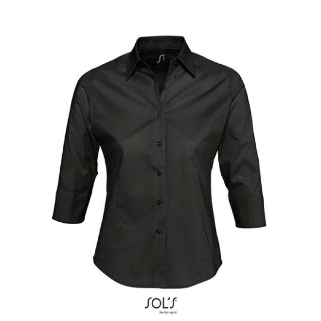 EFFECT Damen Stretch-Bluse 3/4-Arm, Farben: black