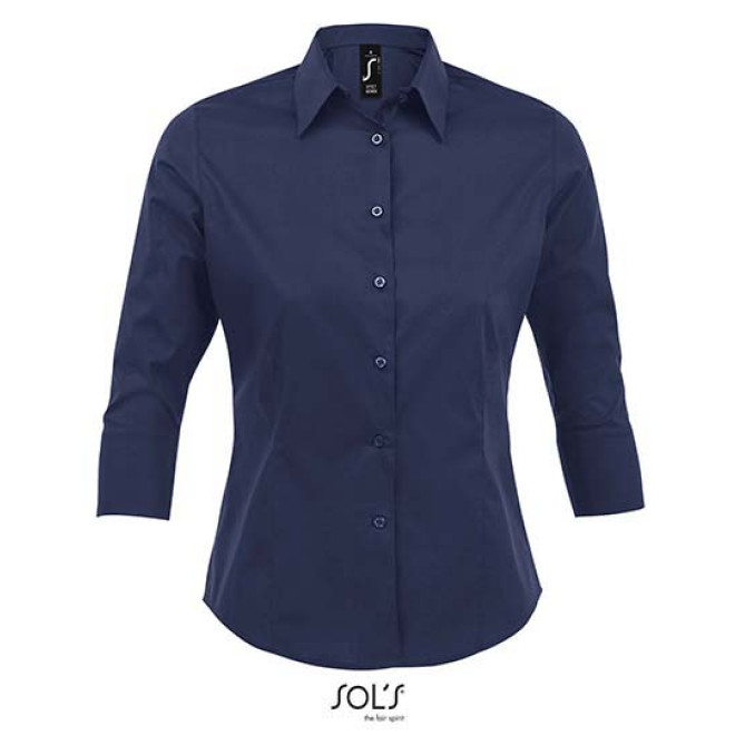 EFFECT Damen Stretch-Bluse 3/4-Arm, Farben: dark blue