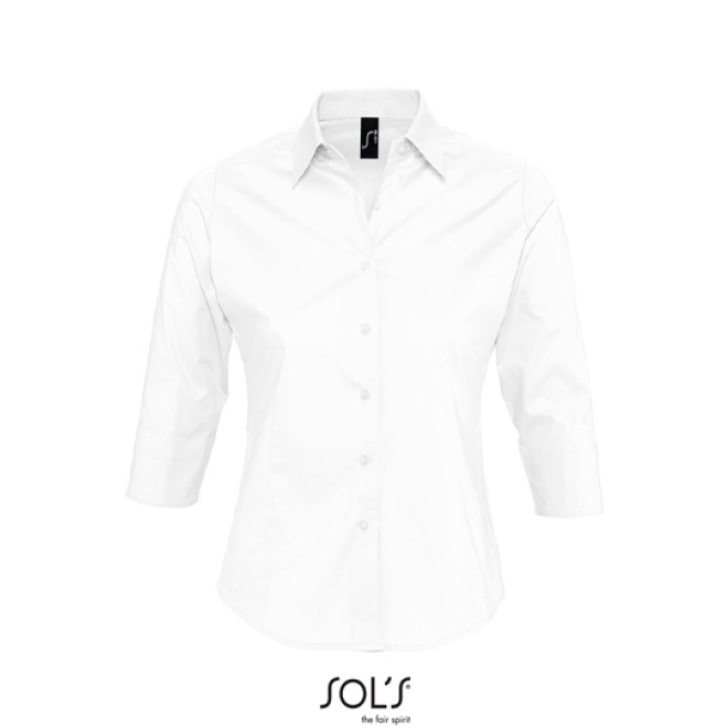 EFFECT Damen Stretch-Bluse 3/4-Arm, Farben: white