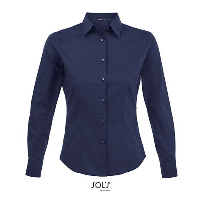 EDEN Damen Stretch-Bluse 1/1-Arm, Farben: dark blue