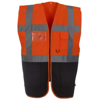 Warn- und Signalweste Executive, Farben YOKO: orange/navy