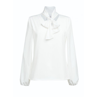 Schleifen-Bluse ANDRIA | 1/1-Arm, Farben: white