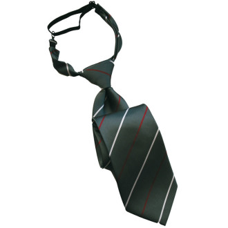 Krawatte: Langbinder oder Regattes | anthrazit-gestreift, Langbinder oder Regattes: Regattes (vorgebunden mit Knoten)