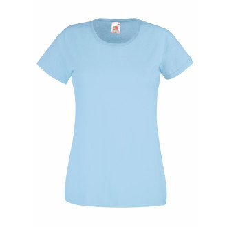 Lady-Fit Valueweight T | Baumwolle, bis 2XL, Farben Fruit of the Loom: sky