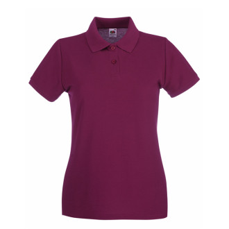 Damen Premium Polo - Baumwolle | bis 2XL, Farben Fruit of the Loom: burgundy