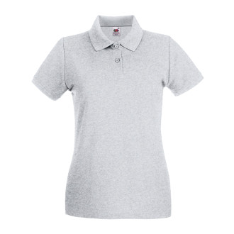 Damen Premium Polo - Baumwolle | bis 2XL, Farben Fruit of the Loom: heather grey