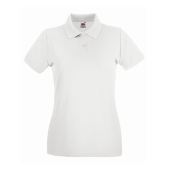 Damen Premium Polo - Baumwolle | bis 2XL, Farben Fruit of the Loom: white