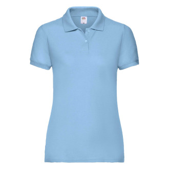Damen Piqué Polo | Mischgewebe bis 2XL, Farben: sky/black