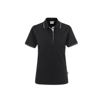 Damen Polo Casual - Baumwolle | bis 3XL, Farben: schwarz/silber