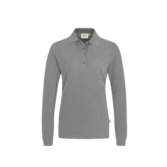 Women Premium Performance Langarm-Polo | Mischgewebe - bis 6XL, Farben Hakro: grau-meliert