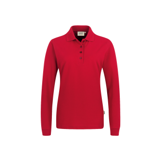 Women Premium Performance Langarm-Polo | Mischgewebe - bis 6XL, Farben Hakro: rot