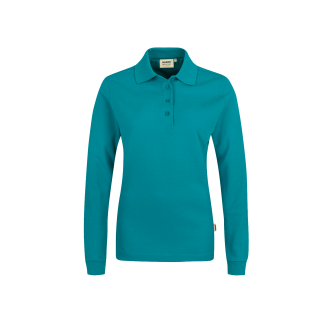 Women Premium Performance Langarm-Polo | Mischgewebe - bis 6XL, Farben Hakro: smaragd