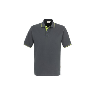 Herren Polo Casual - Baumwolle | bis 3XL, Farben: anthrazit/kiwi