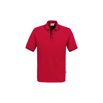 Herren Polo Casual - Baumwolle | bis 3XL, Farben: rot/schwarz