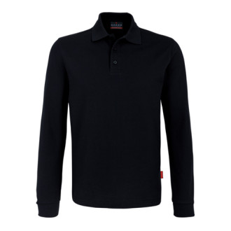 Premium Performance Langarm-Polo - Mischgewebe| bis 6XL, Farben: schwarz