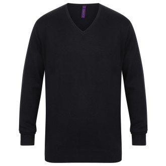 Herren V-Kragen Feinstrickpullover HENBURY | bis 4XL, Farben: marine