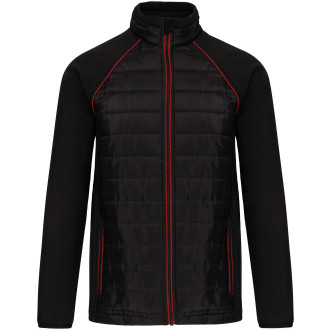 Bi-Material Unisex Jacke | bis 5XL, Farben: black-red