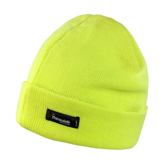 Rollstrickmütze, Farben: fluorescent yellow