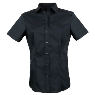 Business Premium Bluse 1/2-Arm | bügelfrei | Grössen 34 - 52, Farben: schwarz